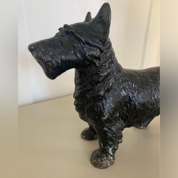 Vintage 1930s Hubley Cast Iron Scottie Irish Terrier Heavy Door Stop Decor - Picture 2 of 10